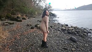 Shameless indian hottie has risky sex in public by the lake while strangers see desi chudai POV Indian